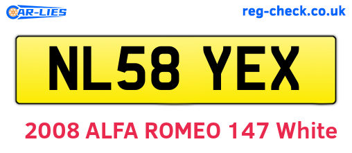 NL58YEX are the vehicle registration plates.