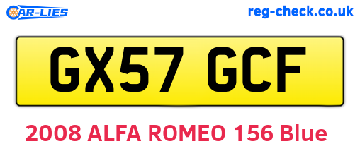 GX57GCF are the vehicle registration plates.