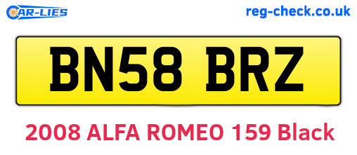 BN58BRZ are the vehicle registration plates.