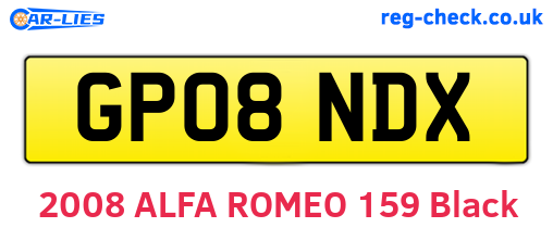 GP08NDX are the vehicle registration plates.