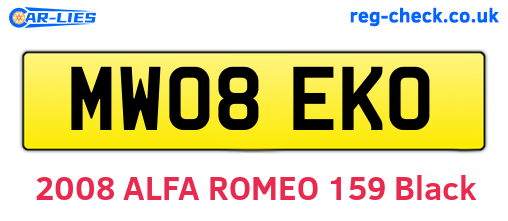 MW08EKO are the vehicle registration plates.