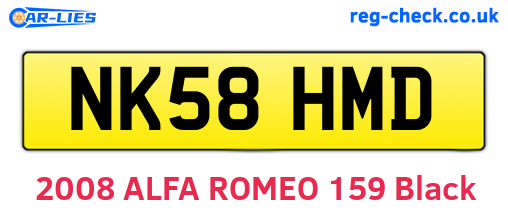 NK58HMD are the vehicle registration plates.