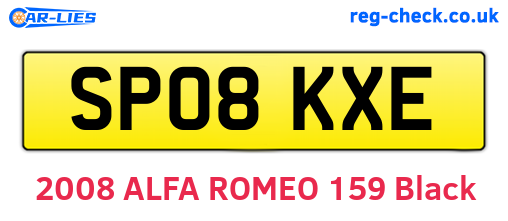 SP08KXE are the vehicle registration plates.