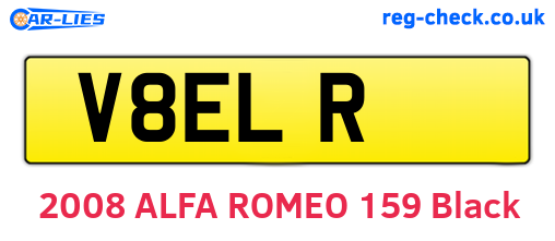 V8ELR are the vehicle registration plates.