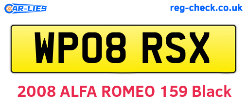 WP08RSX are the vehicle registration plates.