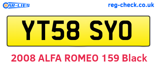 YT58SYO are the vehicle registration plates.