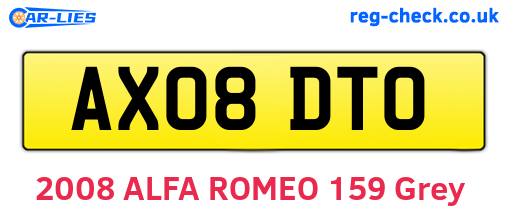 AX08DTO are the vehicle registration plates.