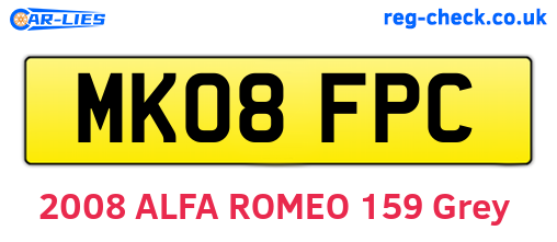 MK08FPC are the vehicle registration plates.