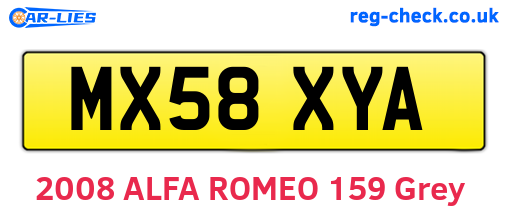 MX58XYA are the vehicle registration plates.