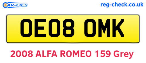 OE08OMK are the vehicle registration plates.