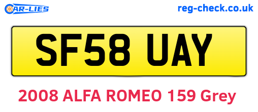 SF58UAY are the vehicle registration plates.