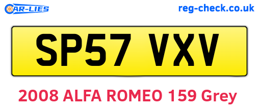 SP57VXV are the vehicle registration plates.