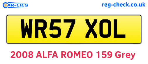 WR57XOL are the vehicle registration plates.