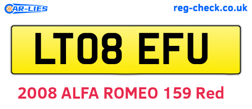LT08EFU are the vehicle registration plates.