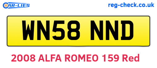 WN58NND are the vehicle registration plates.