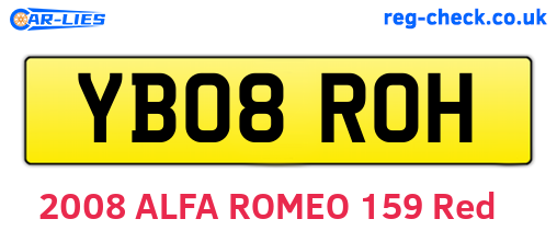 YB08ROH are the vehicle registration plates.