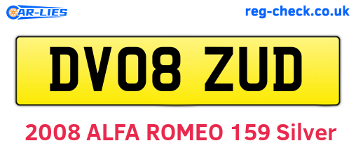 DV08ZUD are the vehicle registration plates.