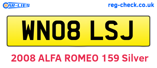 WN08LSJ are the vehicle registration plates.
