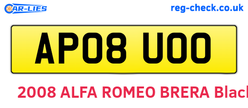 AP08UOO are the vehicle registration plates.