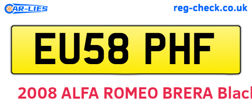EU58PHF are the vehicle registration plates.