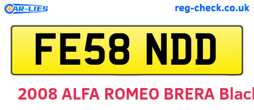 FE58NDD are the vehicle registration plates.