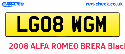 LG08WGM are the vehicle registration plates.