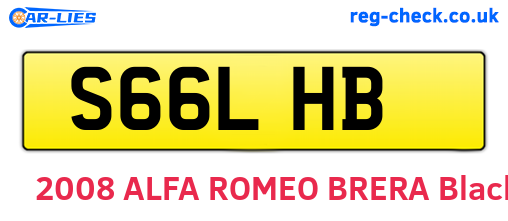 S66LHB are the vehicle registration plates.