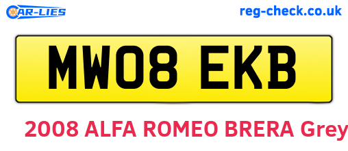 MW08EKB are the vehicle registration plates.