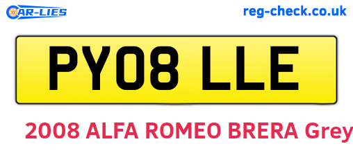PY08LLE are the vehicle registration plates.