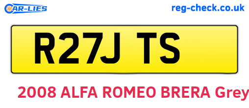 R27JTS are the vehicle registration plates.