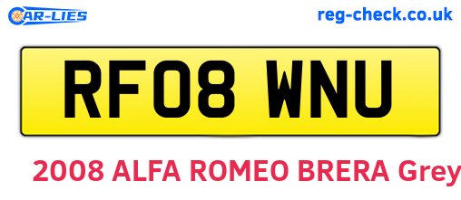 RF08WNU are the vehicle registration plates.
