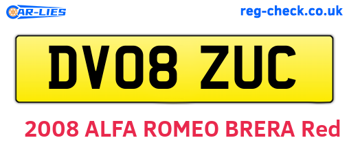 DV08ZUC are the vehicle registration plates.