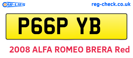 P66PYB are the vehicle registration plates.