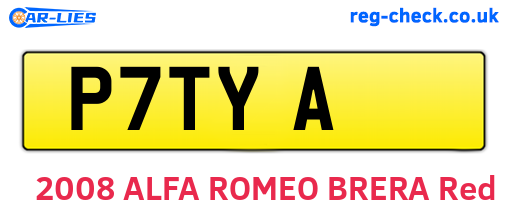 P7TYA are the vehicle registration plates.
