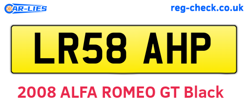 LR58AHP are the vehicle registration plates.