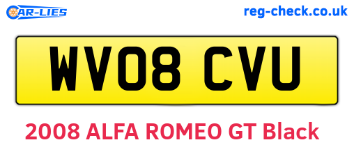 WV08CVU are the vehicle registration plates.