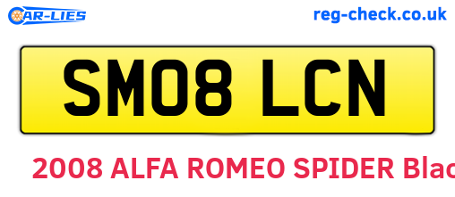 SM08LCN are the vehicle registration plates.