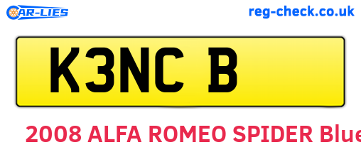 K3NCB are the vehicle registration plates.