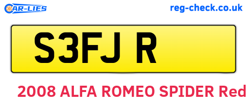 S3FJR are the vehicle registration plates.