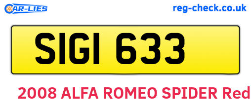 SIG1633 are the vehicle registration plates.