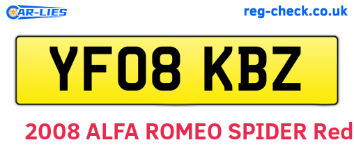 YF08KBZ are the vehicle registration plates.