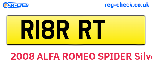 R18RRT are the vehicle registration plates.
