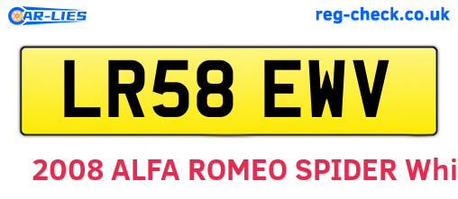 LR58EWV are the vehicle registration plates.