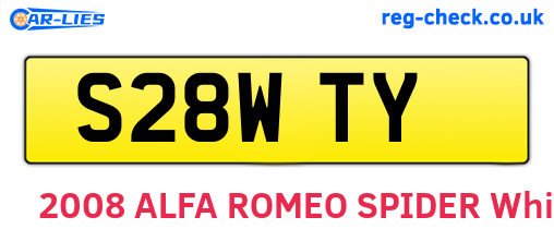 S28WTY are the vehicle registration plates.