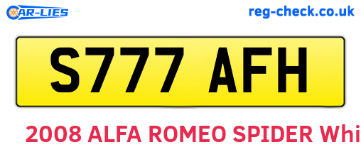 S777AFH are the vehicle registration plates.