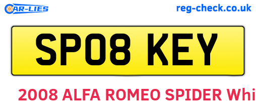 SP08KEY are the vehicle registration plates.
