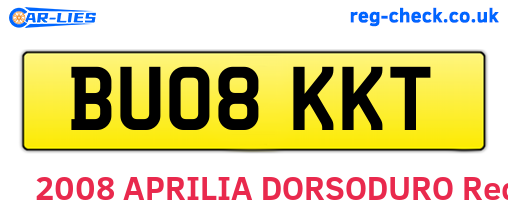BU08KKT are the vehicle registration plates.