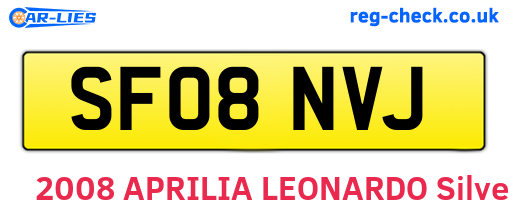 SF08NVJ are the vehicle registration plates.