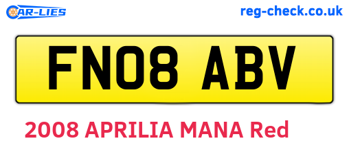 FN08ABV are the vehicle registration plates.