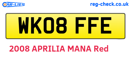 WK08FFE are the vehicle registration plates.
